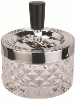 Dameco Cendrier Avec Un Couvercle Centrifuge, Transparent - Cendrier