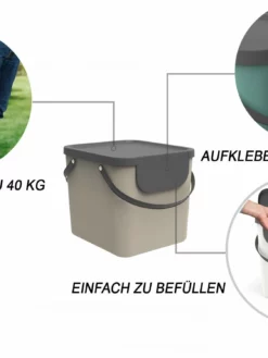 ROTHO Bacs De Recyclage Albula 40 L, Gris - Bac à Compost -V-Zug shop 1164857 3 5