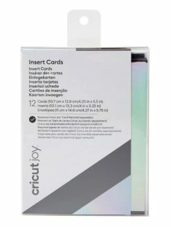 12 Cartes Et Enveloppes Noir Et Argent Holographique 13,9 X 10,7 Cm Cricut