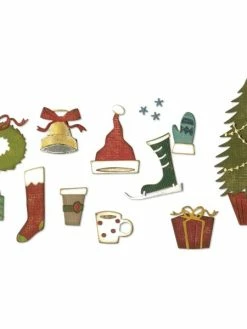 12 Dies Sizzix Thinlits Festive Things