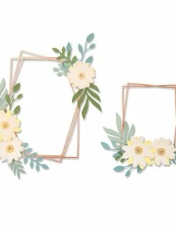 12 Dies Sizzix Thinlits Geo Floral Frame