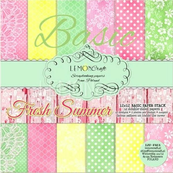12 Papiers Fantaisis 30 X 30 Cm Lemon Craft BASIC FRESH SUMMER 1 12 Papiers Fantaisis 30 X 30 Cm Lemon Craft BASIC FRESH SUMMER