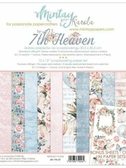 PIATEK 12 Papiers Imprimés Scrapbooking 30 X 30 Cm MINTAY BY KAROLA 7TH HEAVEN