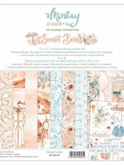 12 Papiers Imprimés Scrapbooking 30 X 30 Cm Mintay By Karola SUNSET BEACH