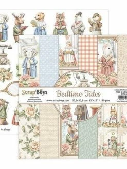 12 Papiers Imprimés Scrapbooking 30 X 30 Cm SCRAP BOYS BEDTIME TALES