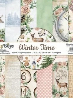 12 Papiers Imprimés Scrapbooking 30 X 30 Cm SCRAP BOYS WINTER TIME