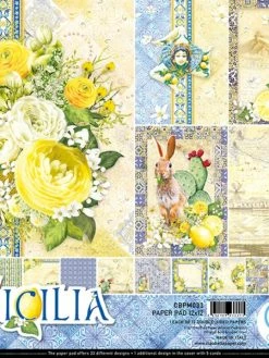 12 Papiers Scrapbooking 30,5 X 30,5 Cm CIAO BELLA SICILIA