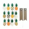 Graine Créative 12 Stickers 3D Ananas 4,5 Cm + 20 étiquettes Kraft Fanion