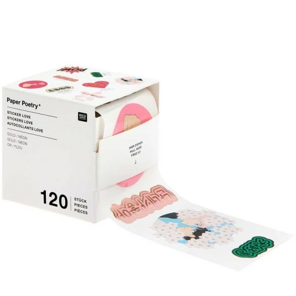 Rico Design 120 Autocollants - Amour & Manga 1 Rico Design 120 Autocollants - Amour & Manga