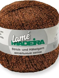 Madeira Fil à Crochet Et à Tricoter Lamé 25 G, 175 M, Brun - Fil De Presse