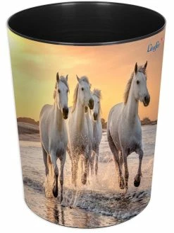 Läufer Corbeille à Papier 13 L, Chevaux Sur La Plage - Corbeille