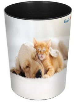 Läufer Corbeille à Papier 13 L, Chien Et Chat - Corbeille