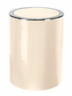 Kleine Wolke Poubelle à Bascule Clap 5 L, Nature - Poubelle à Battant