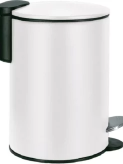 Kleine Wolke Poubelle à Pédale Silence 3 L, Blanc - Poubelle à Pédale
