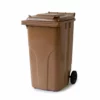 Verwo Conteneur En Plastique Avec Couvercle 240 L, Brun - Conteneur à Déchets