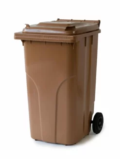 Verwo Conteneur En Plastique Avec Couvercle 240 L, Brun - Conteneur à Déchets