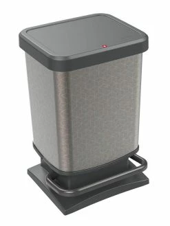 ROTHO Poubelle à Pédale Paso 20 L, Gris - Poubelle à Pédale