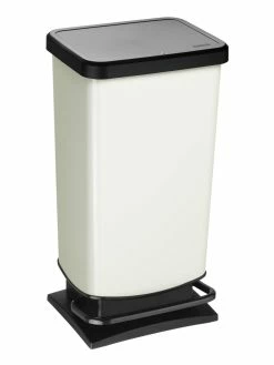 ROTHO Poubelle à Pédale Paso 40 L, Blanc - Poubelle à Pédale