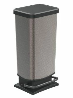 ROTHO Poubelle à Pédale Paso 40 L, Gris - Poubelle à Pédale