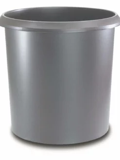 Läufer Corbeille à Papier 18 L, Gris - Corbeille