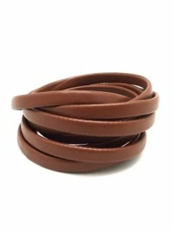 La Cuisine Des Perles 1,2m Cordon Plat Cuir Synthétique 6mm De Couleur Marron Chocolat Au Lait