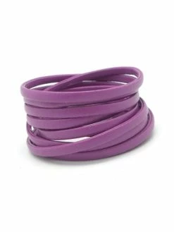 La Cuisine Des Perles 1,2m Lanière Simili Cuir 4mm De Couleur Violet Améthyste Légèrement Arrondi
