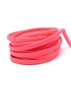La Cuisine Des Perles 1,2m Lanière Simili Cuir 4mm Rose Fluo Légèrement Arrondi