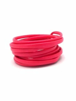 La Cuisine Des Perles 1,2m Lanière Simili Cuir 4mm Rose Fuchsia Fluo Légèrement Arrondi