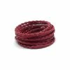 La Cuisine Des Perles 1,30m Cordon Rond Tressé 3mm En Cuir Synthétique De Couleur Rouge Bordeaux