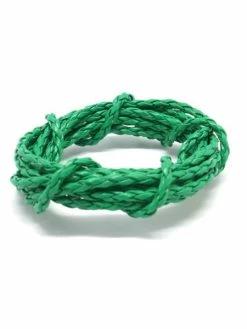 La Cuisine Des Perles 1,30m Cordon Rond Tressé 3mm En Cuir Synthétique Vert