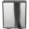 SPIRELLA Poubelle à Pédale Aliya Brushed 2 X 20 L, Argenté - Poubelle à Pédale