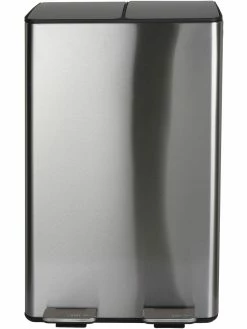 SPIRELLA Poubelle à Pédale Aliya Brushed 2 X 30 L, Argenté - Poubelle à Pédale