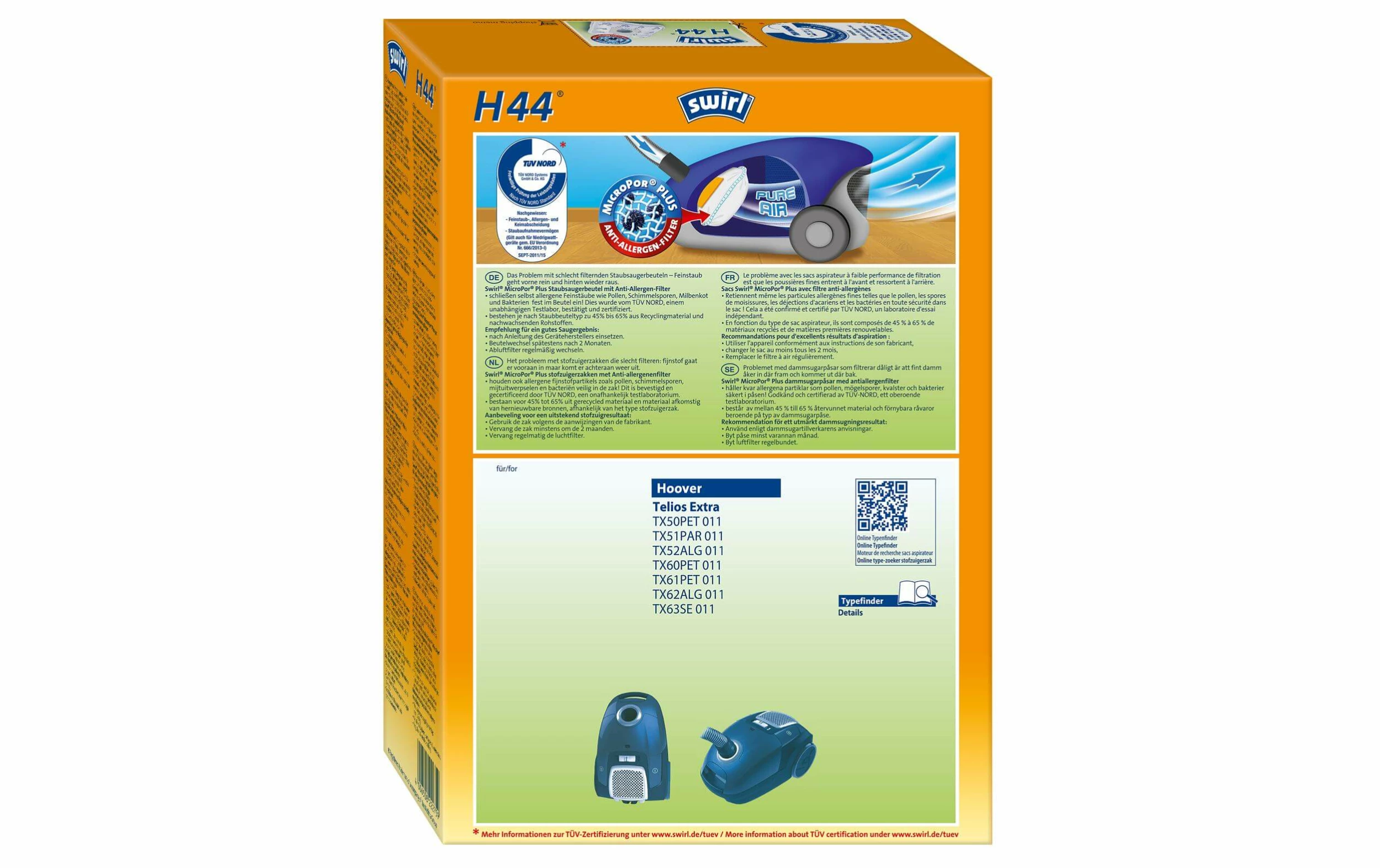 Swirl Sac Filtrant Pour Aspirateur MicroPor H44 4 Pièce/s - Sac à Poussière 2 Swirl Sac Filtrant Pour Aspirateur MicroPor H44 4 Pièce/s - Sac à Poussière – Image 2