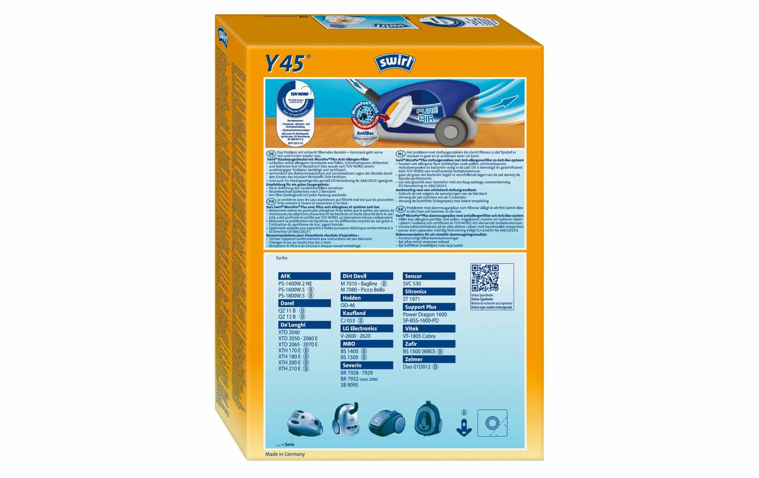 Swirl Sac Filtrant Pour Aspirateur MicroPor Y45 4 Pièce/s - Sac à Poussière 2 Swirl Sac Filtrant Pour Aspirateur MicroPor Y45 4 Pièce/s - Sac à Poussière – Image 2