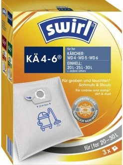 Swirl Sac Filtrant Pour Aspirateur KÄ 4-6, 3 Pièce/s - Sac à Poussière