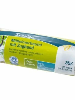 Haushaltsware Sacs Poubelle PRolle 35 L, 20 Pièce/s, Blanc - Sacs Poubelle