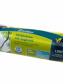 Haushaltsware Sacs Poubelle PRolle 120 L, 10 Pièce/s, Bleu/Noir - Sacs Poubelle