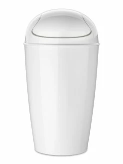 Koziol Poubelle à Bascule Del XL 30 L, Blanc Brillant - Poubelle à Battant