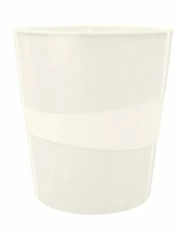 Leitz Corbeille à Papier WOW 15 L, Blanc - Corbeille