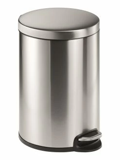 Durable Poubelle à Pédale 20 L, Argenté - Poubelle à Pédale