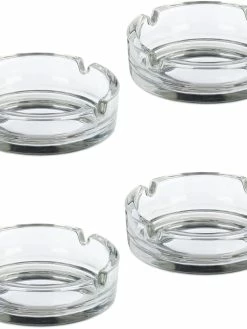 Relaxdays Cendrier En Verre Set De 4 Pièces, Transparent - Cendrier