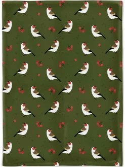Chic Mic Torchon Pour La Vaisselle Oiseaux D'hiver Vert - Torchon Pour La Vaisselle