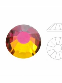 Czech Beads Exclusive 144pcs Izabaro Crystal Vitrail Medium 001vm Rond Chaton Rose Dos Plat Ss12 3mm Cristaux De Verre 203