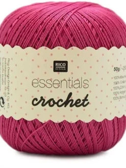 Rico Design Fil à Crochet Et à Tricoter Essentials Crochet 50 G, Rose - Fil De Presse