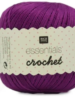 Rico Design Fil à Crochet Et à Tricoter Essentials Crochet 50 G, Violet - Fil De Presse