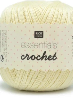 Rico Design Fil à Crochet Et à Tricoter Essentials Crochet 50 G, Vanille - Fil De Presse