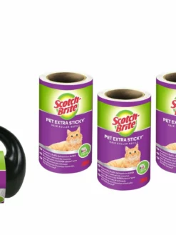 Scotch-Brite Rouleau Adhésif Pour Vêtements Large Surface, 1 Roulette Avec 4 Roulettes De Rechange - Housse De Planche à Repasser & Accessoires