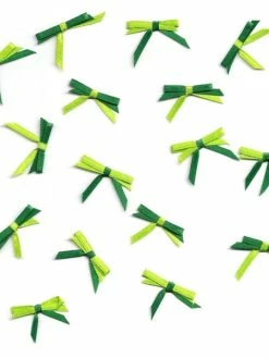 Passioncreationcollection 16 Nœuds En Ruban De Satin 3 Mm Vert/Vert Scrapbooking Couture
