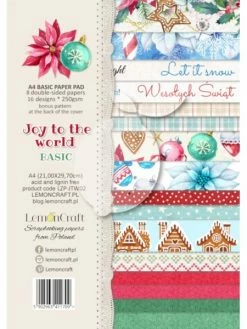 LEMON CRAFT 16 Papiers Fantaisis 21 X 29,7 Cm LemonCraft JOY TO THE WORLD BASIC