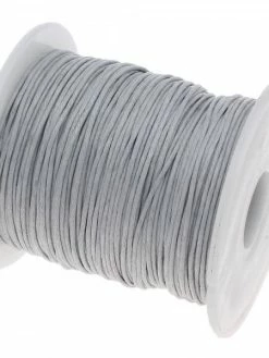 Perlesmania 160428090701 PAX 1 Bobine D'environ 70m De Fil En Coton Ciré 1mm Gris 2X8126 NO24